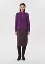 Top Tessy purple long-sleeved shirt with a ruffled collar Mûre, Night, Off-white TARA JARMON