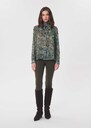 Top Titian printed with a lavallière collar Aqua, Khaki TARA JARMON