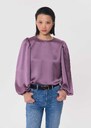 Top Tomina purple with puff sleeves Khaki, Pourpre TARA JARMON