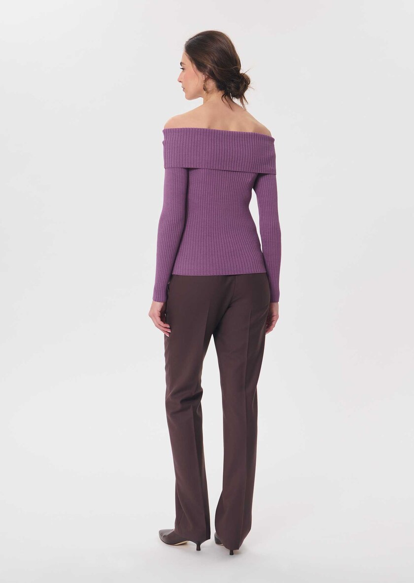 Philippine sweater purple boat neck Pourpre TARA JARMON