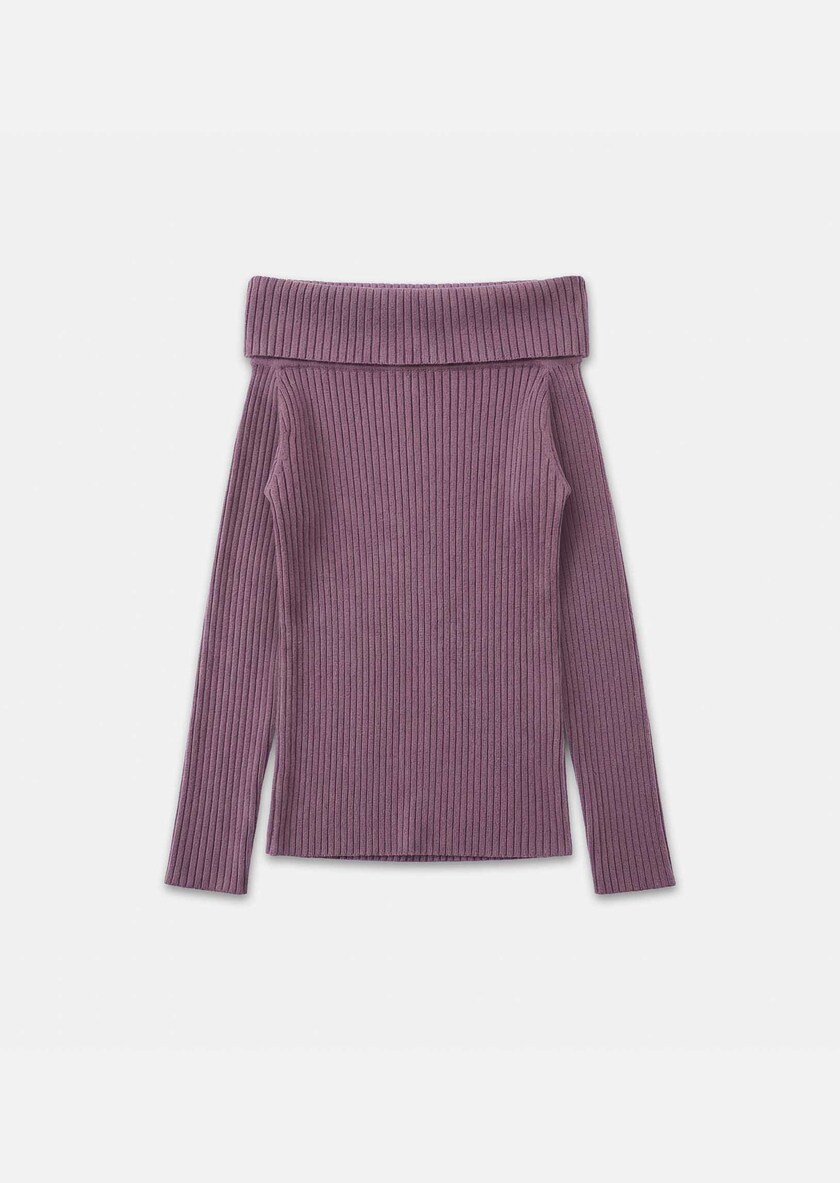 Philippine sweater purple boat neck Pourpre TARA JARMON