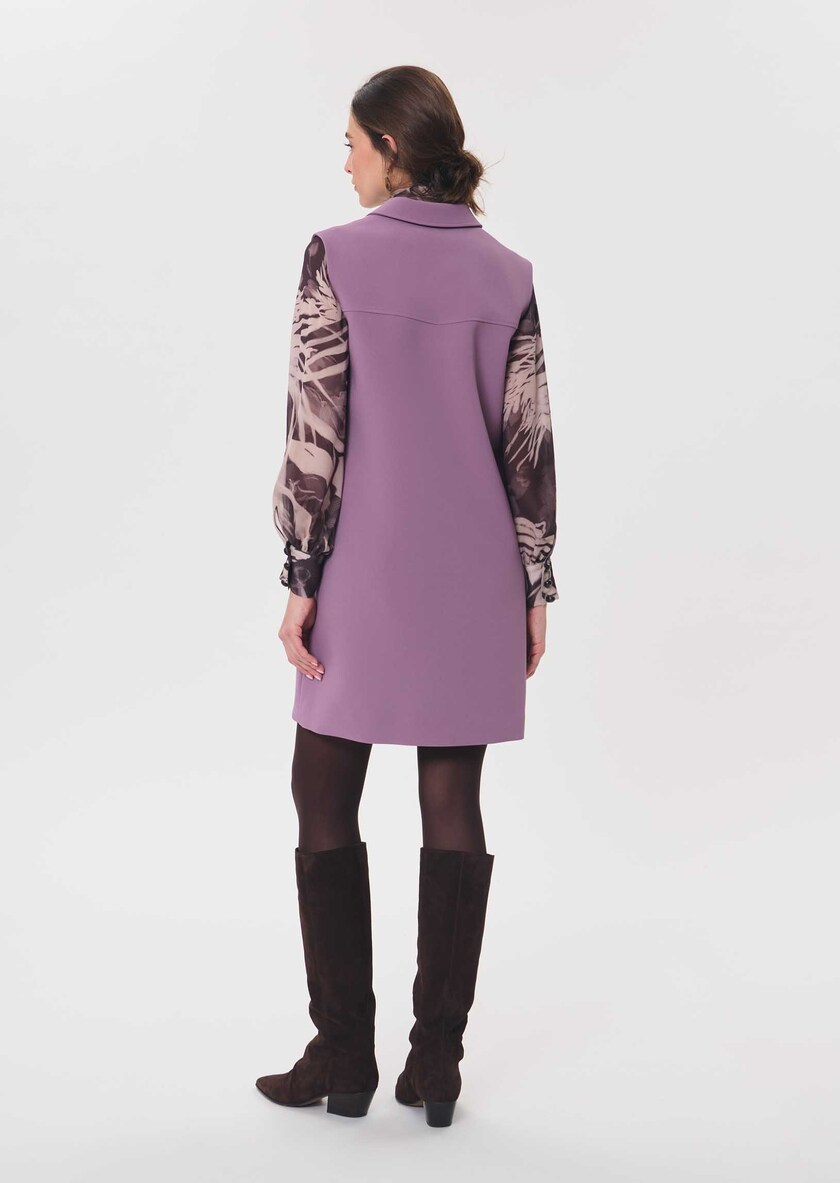 Riffi Dress short purple dress with contrasting collar Pourpre TARA JARMON